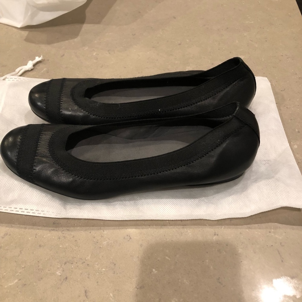 Stuart Weitzman Classic Black Leather Flats